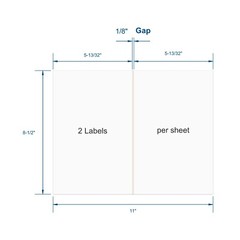1000 Shipping Labels 8.5×5.5 Straight Corner Self Adhesive 2 Per Sheet PACKZON®