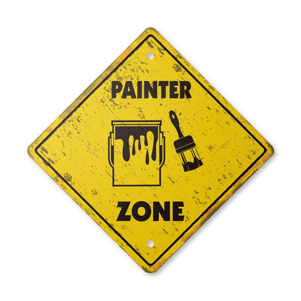 Painter Vintage Crossing Sign Xing Plastic Rustic brush mineral spirits supplies