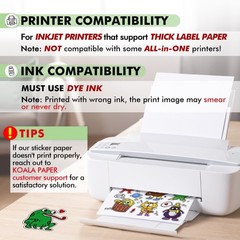 Koala 95% Clear Sticker Paper for Inkjet Printer – Waterproof Transparent