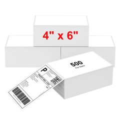 4×6 Thermal Labels Fanfold 500/Stack Address Shipping Labels for Thermal Printer