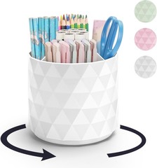 Desk Organizer,Sparkling Diamond-like Pen Holder for Desk 360°Rotating Office