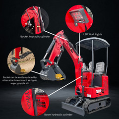 Mini Excavator TYPHON TERROR ONE STORM 1 Ton 13.5 hp B&S engine 13 Attachments