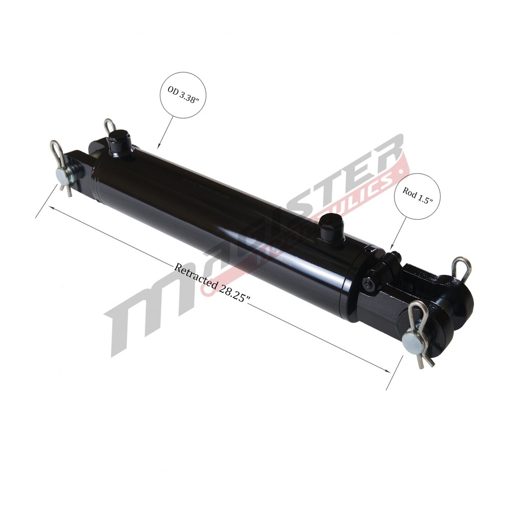 Hydraulic Cylinder Welded Double Acting 3″ Bore 18″ Stroke Clevis End 3×18 NEW
