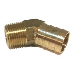 3/4 HOSE BARB X 1/2 MALE NPT Brass ELBOW 45 DEGREE Pipe Fitting Thread Gas Fuel