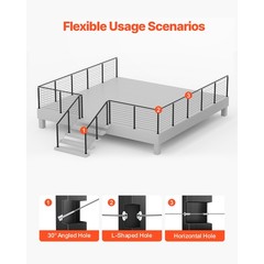 Uimoso 36x2x2 In Horizontal-Hole Cable Railing Post for Decks and Stairs