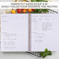 Aesthetic Blank Recipe Book for 100+ Cherished Meals – 8.27 x 10 IN, Beige
