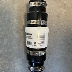 Everbilt EV-QV15 1-1/2 in Quiet PVC Check Valve Black White Slip-Joint Connect