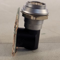 Lemo ECG.3B 18-pin Right Angle Connector Soldered On Pcb