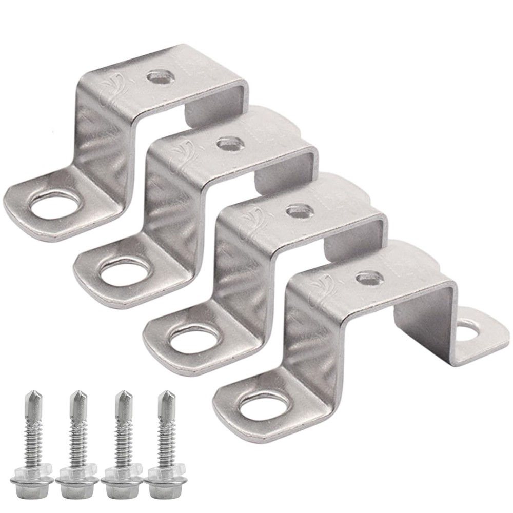 4Pcs U Shaped Connector Bracket 304 Stainless Steel Heavy Duty Perforated Squ…