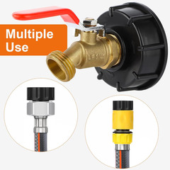 275-330 Gallon IBC Tote Hose Adapter with Long Red Handle, 3-Size IBC Tote Adapt