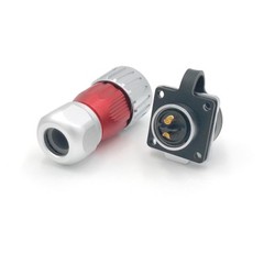 2 Pin Power Connector Female Plug & Male Socket Outdoor Waterproof IP67 Metal