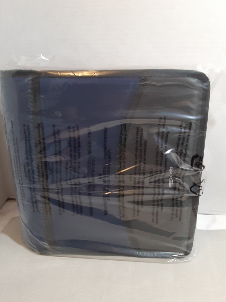 Amazon Basics 3 Ring Zipper Binder D-Ring Blue New