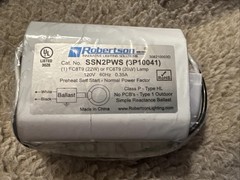 (1) Robertson 120V Preheat Start Ballast for Fluorescent Circline Lamps SSN2PWS