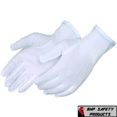 12 PAIR 1 DOZEN 100% NYLON INSPECTION GLOVES WHITE COIN JEWELRY MENS SIZE LARGE