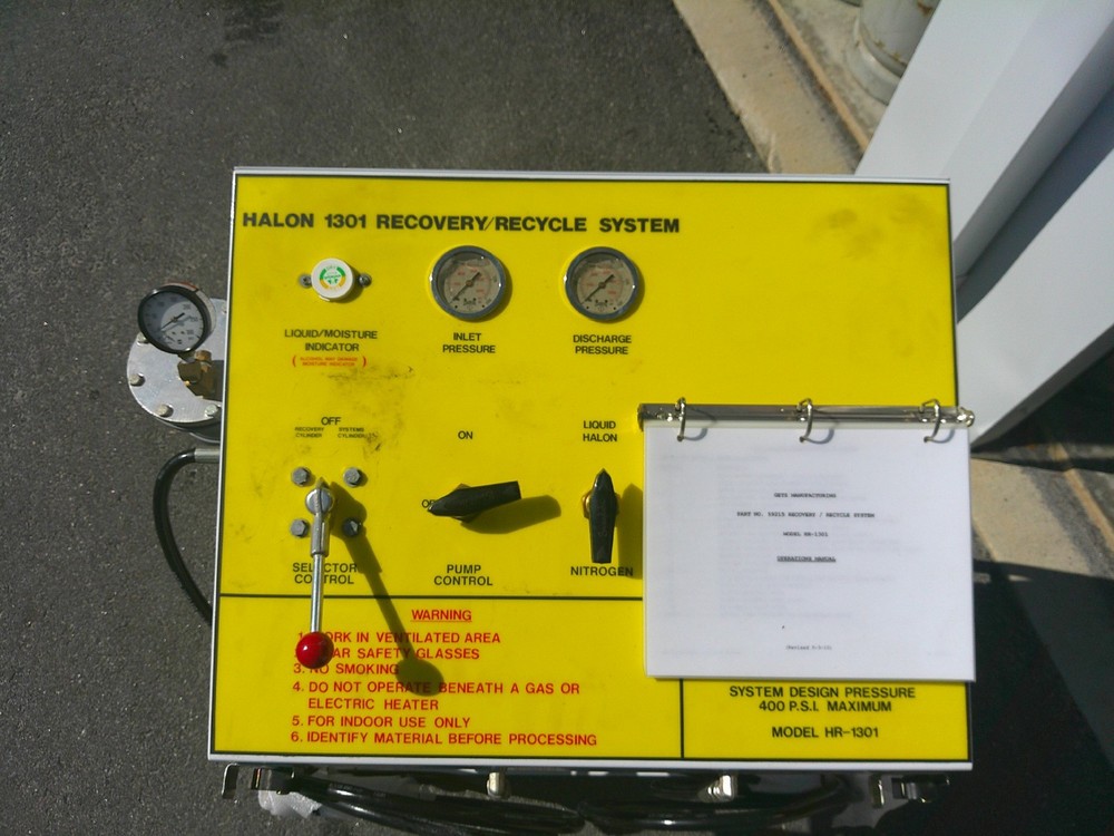 GETZ – HALON RECOVERY / RECYCLE SYSTEM MODEL HFC-227/HALON 1301
