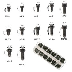 360PCS Laptop Screw Kit M2 M2.5 M3 Black Assortment Lenovo HP Dell Asus Repair