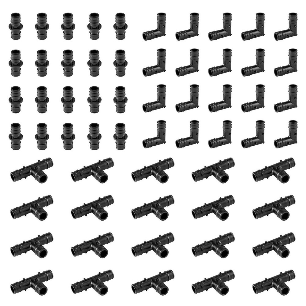 EFIELD 60 PCS Pex A Poly Expansion Fittings 1/2″ Combo: Elbow Coupler Tee (20/Ea