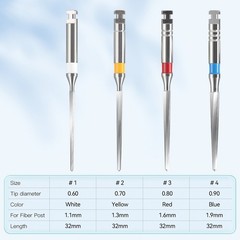 Limas y Brocas Endodónticas Dentales para Postes de Fibra, Limas Tipo F, 32 mm,