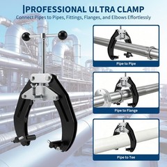 Pipe Clamp, 2 to 6 in, High Strength Ultra Clamp with Quick Acting Screws, Steel