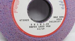 RADIAC 5″ X 1″ X 1-1/4″ DISH GRINDING WHEEL MADE IN USA **5 PACK**