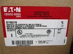 (QTY 1) CROUSE HINDS EYS216 3/4″ EXPLOSION PROOF SEAL OFF *SAME DAY SHIP