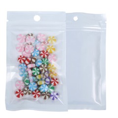 100pc Glossy Clear & White PET Zip Lock Bags 4x7in (Free 2-Day Shipping)