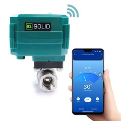 U. S. Solid Wifi Smart Motorized Ball Valve 1/2 in 304SS US Plug Manual Switch