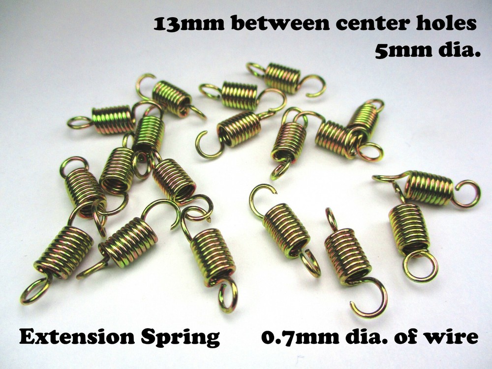10pcs Strong Small Tension Springs 13 x 5mm Dia (0.50″ x 0.20″) Dual Hooks – USA