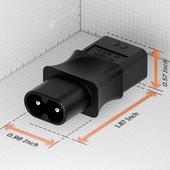 IEC C8 to C9 Power Adapter, IEC 320 C9 Female to C8 Converter, Adapter for Ro…