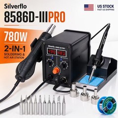 780W Silverflo 8586D-III Soldering Station Kit Hot Air Rework station Tool Set