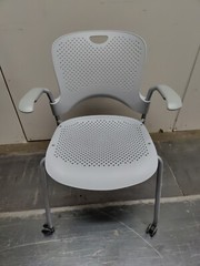 Herman Miller Caper Side Chair W/ Wheels Light Grey Silver seat great condition.