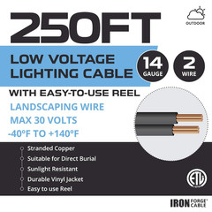 14/2 Low Voltage Wire – Landscape Electrical Wiring for Indoor Outdoor Lighting,