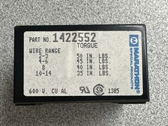 NEW Marathon 1422552 Terminal Block 115A 600V 2 Pole 2 to 14 AWG Panel Mount