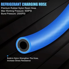 JIFETOR AC Charge Hose with Gauge for R134A Car HVAC Refrigerant Recharge Kit