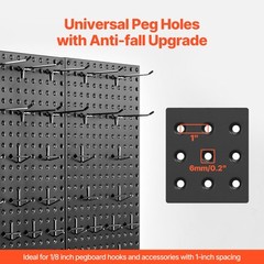 VEVOR Metal Pegboard Panels 2Pcs 24″ x 12″Wall Organizer for Garage Tool Storage
