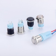 16mm Metal Black Push Button Switch LED Light Momentary Latching Waterproof 12V