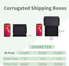 Attractive 30 Pack Black Cardboard Shipping Boxes – Perfect for Small Businesses
