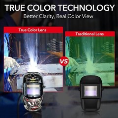 TRQWH Welding Hood with Light & Extreme Tools Bag, 1/1/1/2 Optical Clarity