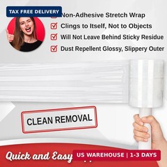 12 Pack Industrial Strength Mini Hand Stretch Wrap 5″ 1000 Ft Roll 80 Gauge Thic