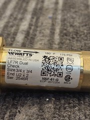 Watts LF7R: 3/4-inch x 3/4-inch Lead-Free Residential Dual Check Valve U2 x 2