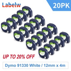 20PK DYMO LetraTag Tape Refills 91330 12mm White Paper Compatible for LT-100H XM