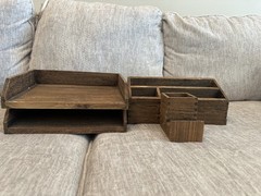 desk organizer set wooden