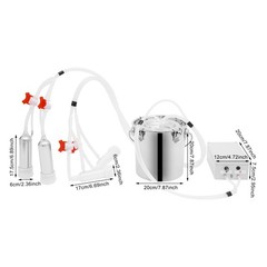 2in1 Pulsation Cow Milking Machine Milking Machine w/Stainless Steel Bucket 5L