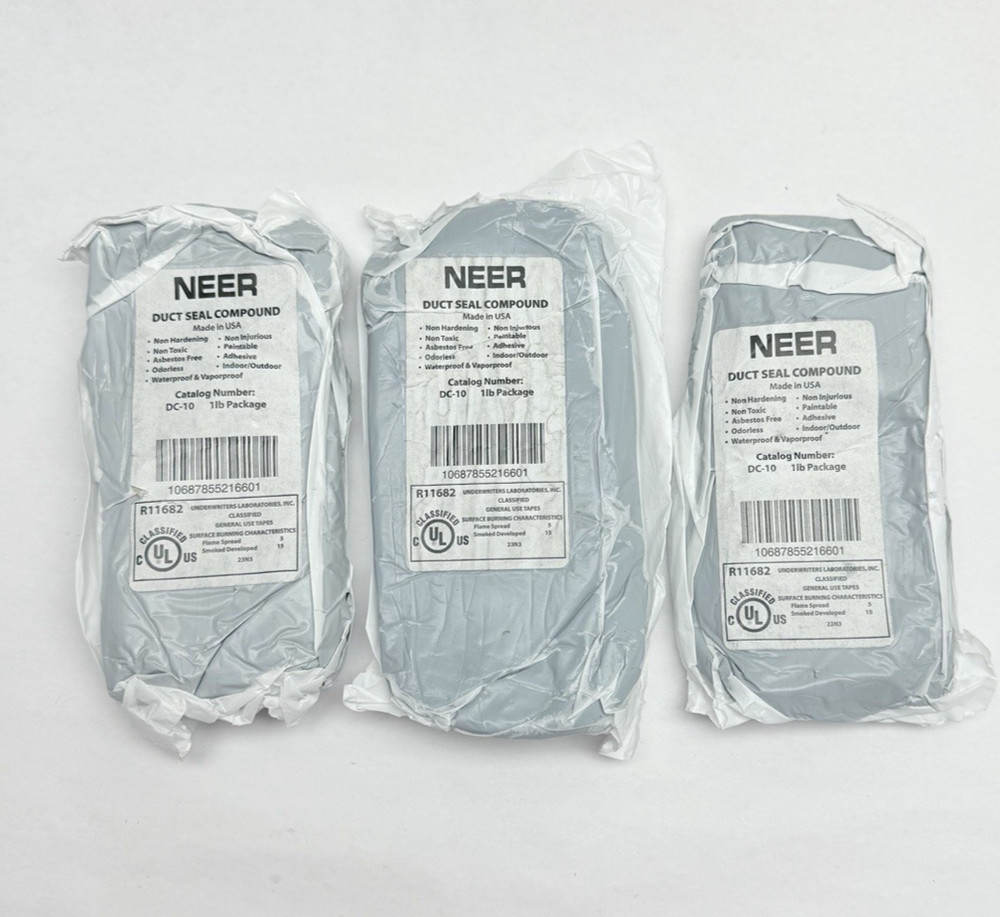 Lot Of 3, Neer DC-10, Duct Seal Compound 1 Lb.