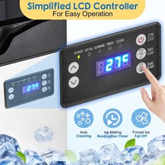 Stainless Steel Commercial Ice Maker 100LBS/24H 33LBS Capacity Self-Cleaning Per