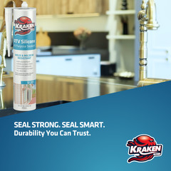 Kraken Bond RTV Silicone Caulk Gray ( 12×10.1 oz) Waterproof Caulk 12 Pack