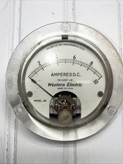 Vintage Western Electric Amperes DC Panel Meter KS-14507-L18 Lucite Case