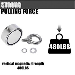 Double Sided Fishing Magnet Kit Pull Force Strong Neodymium+15m Rope+Gloves