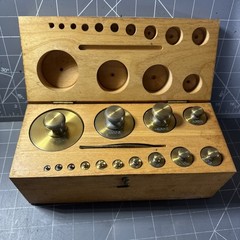 Balance Weight Set Grams (1-50g) (2 x 100g, 200g, 500g, 1kg, & 2kg) Brass 14pc.