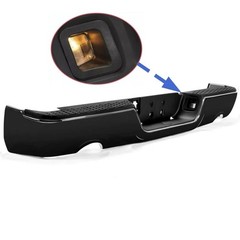 Gloss Black Rear Bumper for 09-18 Dodge Ram 1500 Dual Exhaust w/o Sensor Holes